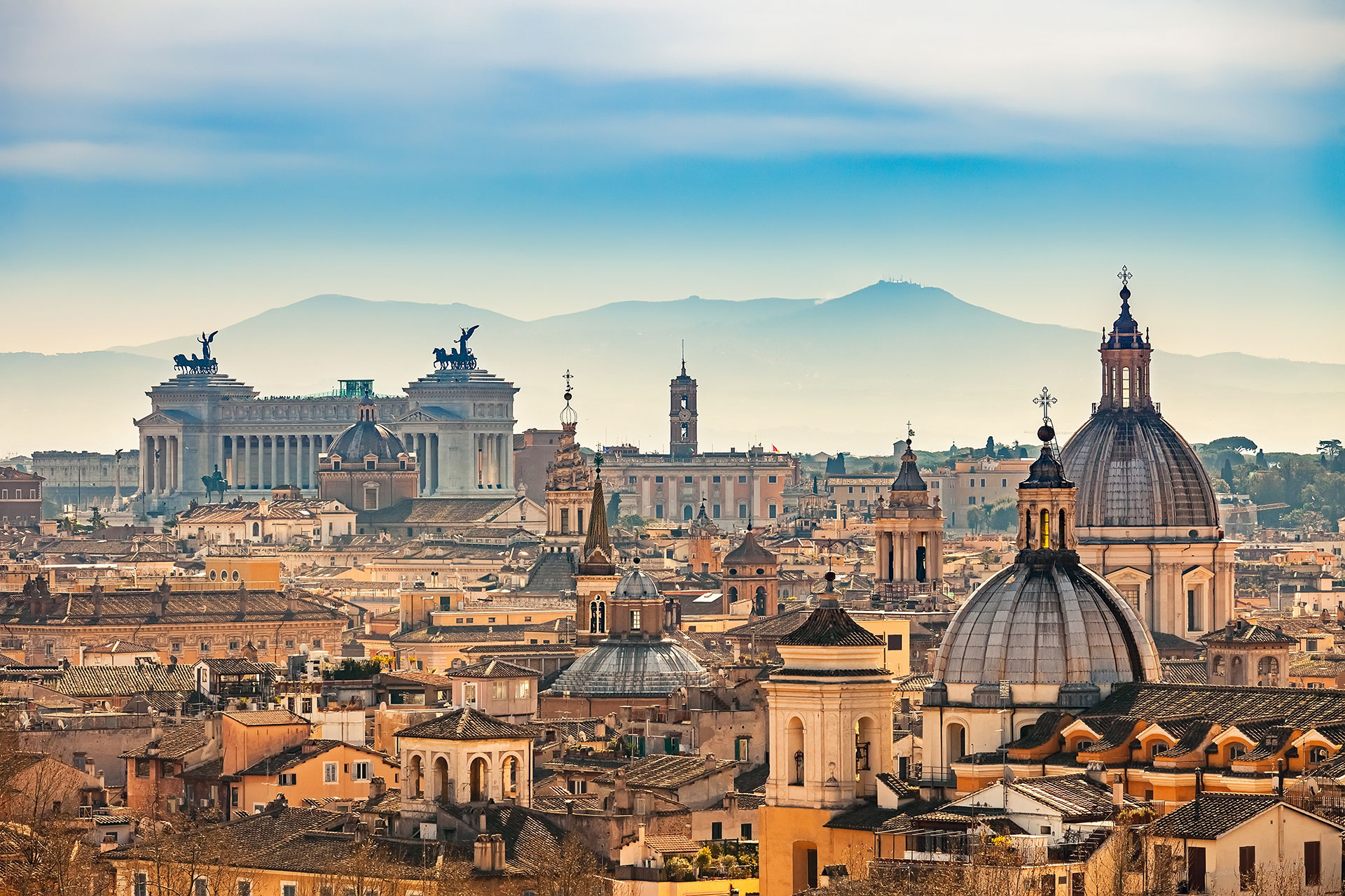Rome Italy Rome Italy Skyline with Mountains in background