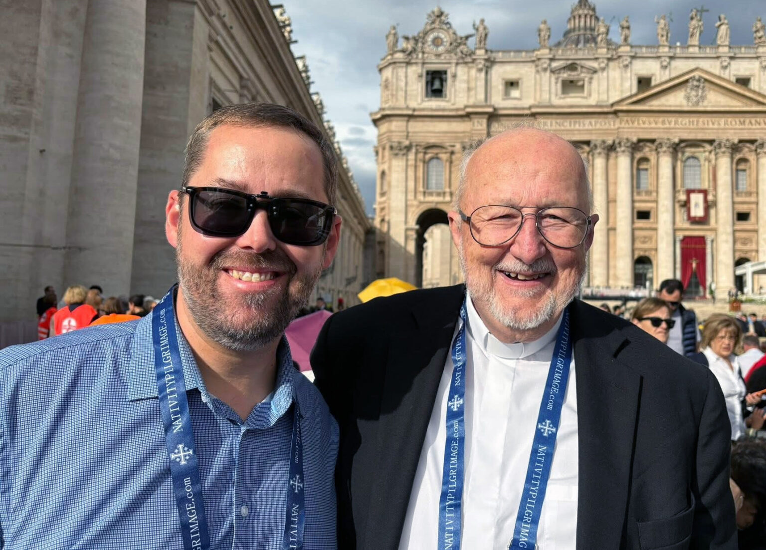 From left: Kevin Foy, executive director of USCMA and Fr. Frank Rouleau of the Diocese of Norwich and missioner to Haiti, on the USCMA Jubilee of Mission pilgrimage in Rome, Italy